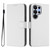 Samsung Galaxy S26 Ultra 5G Skin Feel Solid Color Leather Phone Case with Lanyard - White