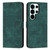 Samsung Galaxy S26 Ultra 5G Skin Feel Stripe Pattern Leather Phone Case with Lanyard - Green