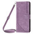 Samsung Galaxy S26 Ultra 5G Skin Feel Stripe Pattern Leather Phone Case with Lanyard - Purple