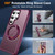 Samsung Galaxy S26 Ultra 5G Skin-Feel Rotary Damping Bracket MagSafe Phone Case - Wine Red