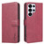 Samsung Galaxy S26 Ultra 5G Solid Color Calfskin Texture RFID Vegan Leather Phone Case - Red