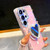 Samsung Galaxy S26 Ultra 5G Sparkling IMD Heart-Shaped Mirror Magnetic Phone Case with Bracelet - Glitter Transparent
