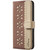 Samsung Galaxy S26 Ultra 5G Splicing Color Hollow Flower Pattern RFID Leather Phone Case - Brown