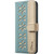 Samsung Galaxy S26 Ultra 5G Splicing Color Hollow Flower Pattern RFID Leather Phone Case - Green