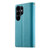 Samsung Galaxy S26 Ultra 5G Stitching Multi-card Zipper Wallet Leather Phone Case with Short Strap - Blue