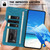 Samsung Galaxy S26 Ultra 5G Sunflower Embossed Vegan Leather Phone Case with Small Black Rope - Blue