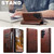 Samsung Galaxy S26 Ultra 5G Suteni Baroque Calf Texture Buckle Wallet Leather Phone Case - Khaki