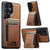 Samsung Galaxy S26 Ultra 5G Suteni H17 Oil Eax Leather MagSafe Detachable Wallet Phone Case - Brown