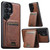 Samsung Galaxy S26 Ultra 5G Suteni M5 Magnetic Card Bag MagSafe Cowhide Texture Leather Phone Case - Brown