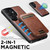Samsung Galaxy S26 Ultra 5G Suteni M5 Magnetic Card Bag MagSafe Cowhide Texture Leather Phone Case - Brown