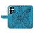 Samsung Galaxy S26 Ultra 5G Swallowtail Butterfly Embossed Leather Phone Case - Blue