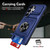 Samsung Galaxy S26 Ultra 5G TPU Hybrid PC Shockproof Card Phone Case with Metal Ring Holder - Blue