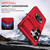 Samsung Galaxy S26 Ultra 5G TPU Hybrid PC Shockproof Card Phone Case with Metal Ring Holder - Red