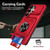 Samsung Galaxy S26 Ultra 5G TPU Hybrid PC Shockproof Card Phone Case with Metal Ring Holder - Red