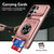 Samsung Galaxy S26 Ultra 5G TPU Hybrid PC Shockproof Card Phone Case with Metal Ring Holder - Rose Gold