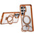 Samsung Galaxy S26 Ultra 5G Translucent Edge Transparency Metal Holder MagSafe Phone Case - Coffee