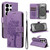 Samsung Galaxy S26 Ultra 5G Tree & Cat Embossed Pattern Flip Leather Phone Case - Light Purple