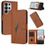 Samsung Galaxy S26 Ultra 5G Triangle Pattern Buckle Clasp Leather Phone Case - Brown