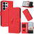 Samsung Galaxy S26 Ultra 5G Triangle Pattern Buckle Clasp Leather Phone Case - Red