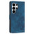 Samsung Galaxy S26 Ultra 5G Tulips Embossed Leather Phone Case with Lanyard - Blue