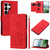 Samsung Galaxy S26 Ultra 5G Tulips Embossed Leather Phone Case with Lanyard - Red