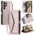 Samsung Galaxy S26 Ultra 5G Wallet Multi-card Slot Leather Phone Case with Lanyard - Rose Gold
