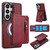 Samsung Galaxy S26 Ultra 5G Zipper Wallet Split MagSafe Leather Back Phone Case - Red