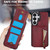 Samsung Galaxy S26 Ultra 5G Zipper Wallet Split MagSafe Leather Back Phone Case - Red