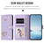 Samsung Galaxy S26 Ultra 5G ZS01 Double-Layer Heart Floral Vegan Leather Phone Case with Wrist Strap - Light Purple