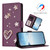 Samsung Galaxy S26 Ultra 5G ZS01 Double-Layer Heart Floral Vegan Leather Phone Case with Wrist Strap - Violet