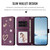 Samsung Galaxy S26 Ultra 5G ZS01 Double-Layer Heart Floral Vegan Leather Phone Case with Wrist Strap - Violet