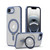 iPhone 16e / 17e Airbag MagSafe Shockproof Frosted Phone Case with Fold Holder - Blue