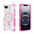 iPhone 16e / 17e BIBERCAS Transparent Color Series MagSafe Air Bag Shockproof Phone Case - Pink