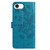 iPhone 16e / 17e Butterfly Flutter Pattern Embossed Leather Phone Case - Blue