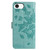 iPhone 16e / 17e Butterfly Flutter Pattern Embossed Leather Phone Case - Green
