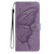 iPhone 16e / 17e Butterfly Flutter Pattern Embossed Leather Phone Case - Purple