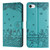 iPhone 16e / 17e Cat Embossing Pattern Leather Phone Case with Lanyard - Blue
