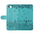 iPhone 16e / 17e Cat Embossing Pattern Leather Phone Case with Lanyard - Blue