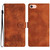iPhone 16e / 17e Cherry Blossom Butterfly Skin Feel Embossed PU Phone Case - Brown