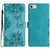 iPhone 16e / 17e Cherry Blossom Butterfly Skin Feel Embossed PU Phone Case - Green