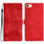 iPhone 16e / 17e Cherry Blossom Butterfly Skin Feel Embossed PU Phone Case - Red