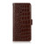 iPhone 16e / 17e Crocodile Top Layer Cowhide Leather Phone Case - Brown