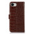 iPhone 16e / 17e Crocodile Top Layer Cowhide Leather Phone Case - Brown