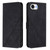 iPhone 16e / 17e Crossbody 3D Embossed Flip Leather Phone Case - Black