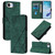 iPhone 16e / 17e Crossbody 3D Embossed Flip Leather Phone Case - Dark Green