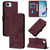iPhone 16e / 17e Crossbody 3D Embossed Flip Leather Phone Case - Wine Red