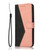 iPhone 16e / 17e Dual-color Stitching Leather Phone Case - Black Rose Gold