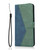 iPhone 16e / 17e Dual-color Stitching Leather Phone Case - Blue Green