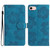 iPhone 16e / 17e Flower Embossing Pattern Leather Phone Case - Blue