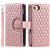 iPhone 16e / 17e Glitter Lattice Zipper Wallet Leather Phone Case - Rose Gold